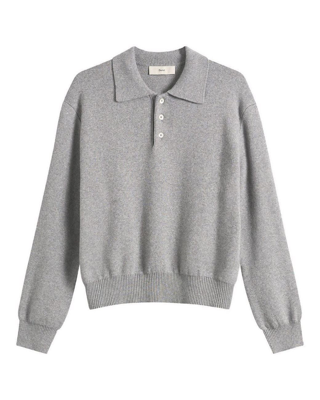 DUNST Gray Collared Sweater