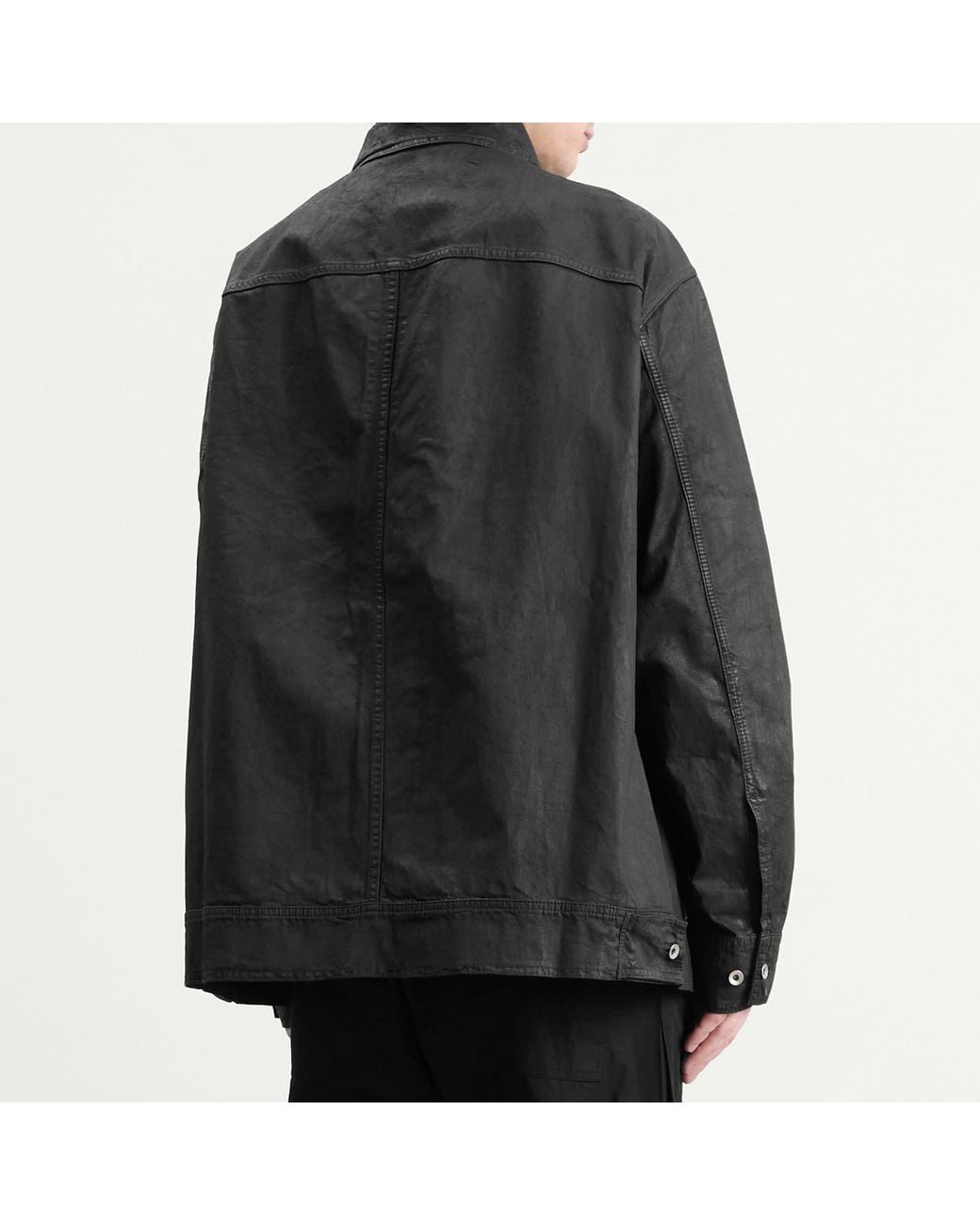 Rick Owens Black Jumbo Denim Worker Shirt for men