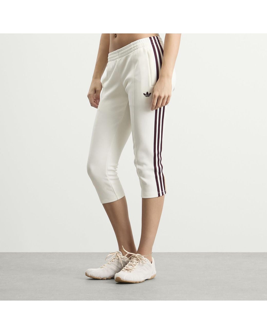 Adidas White Capri Trackpants