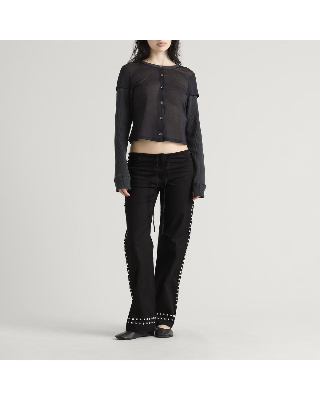 GIMAGUAS Black Delya Studded Trousers