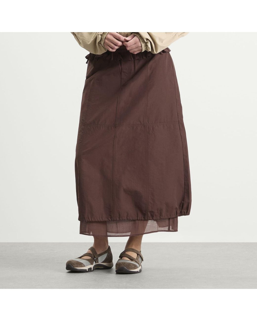 Damson Madder Brown Amber Panel Midi Skirt