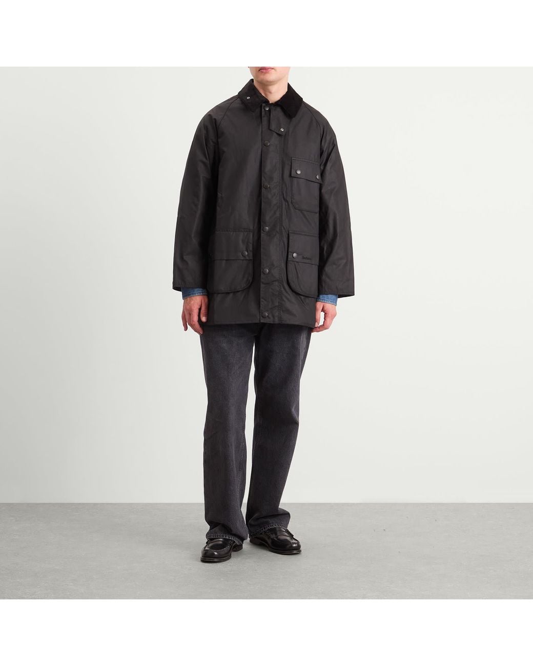 Barbour Black Os Solway Wax Jacket for men