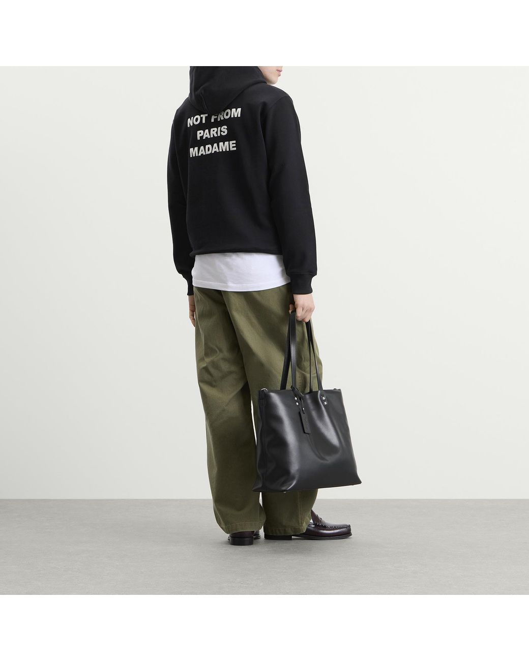 Drole de Monsieur Black Not From Paris Madame Slogan Hoodie for men