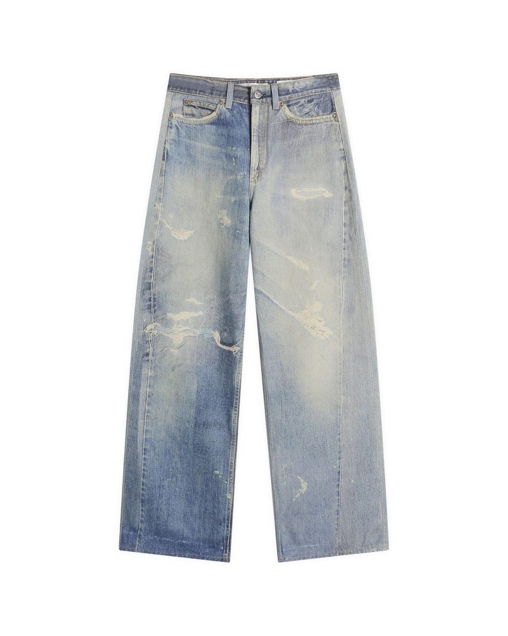 Our Legacy Blue Wide Leg Distressed Jeans