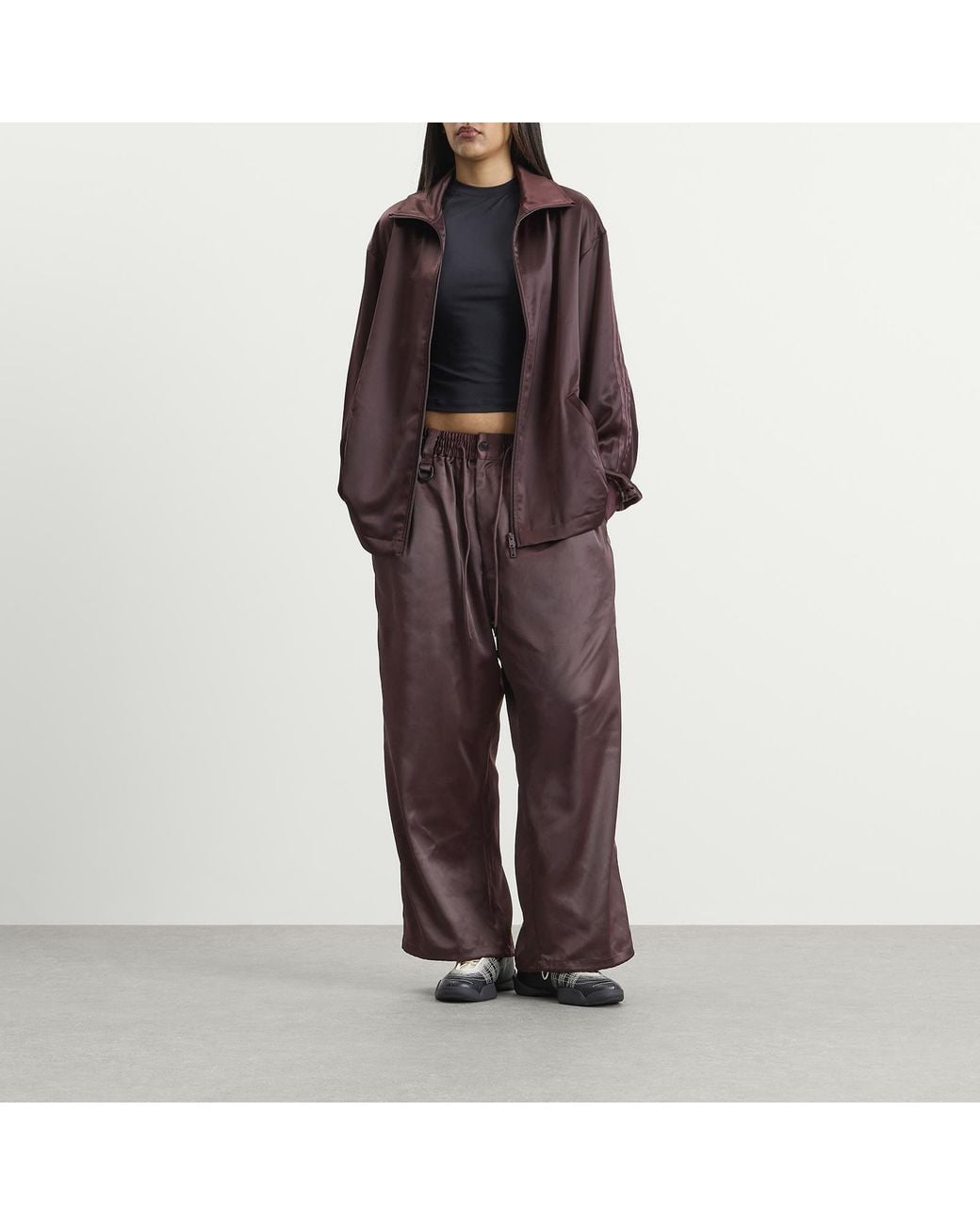 Y-3 Brown Satin Track Pants