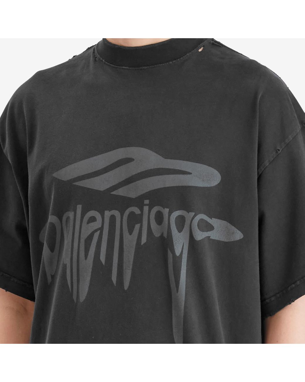 Balenciaga バレンシアガ / Wavy Logo Oversized T-Shirt Balenciaga Wavy Logo Oversized T-Shirt in Black for Men | Lyst