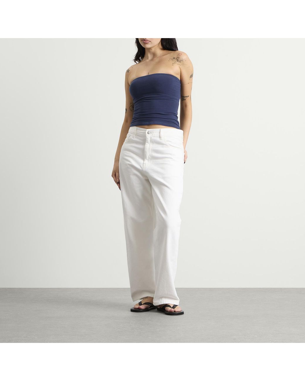 Skims Blue Cotton Jersey Tube Top