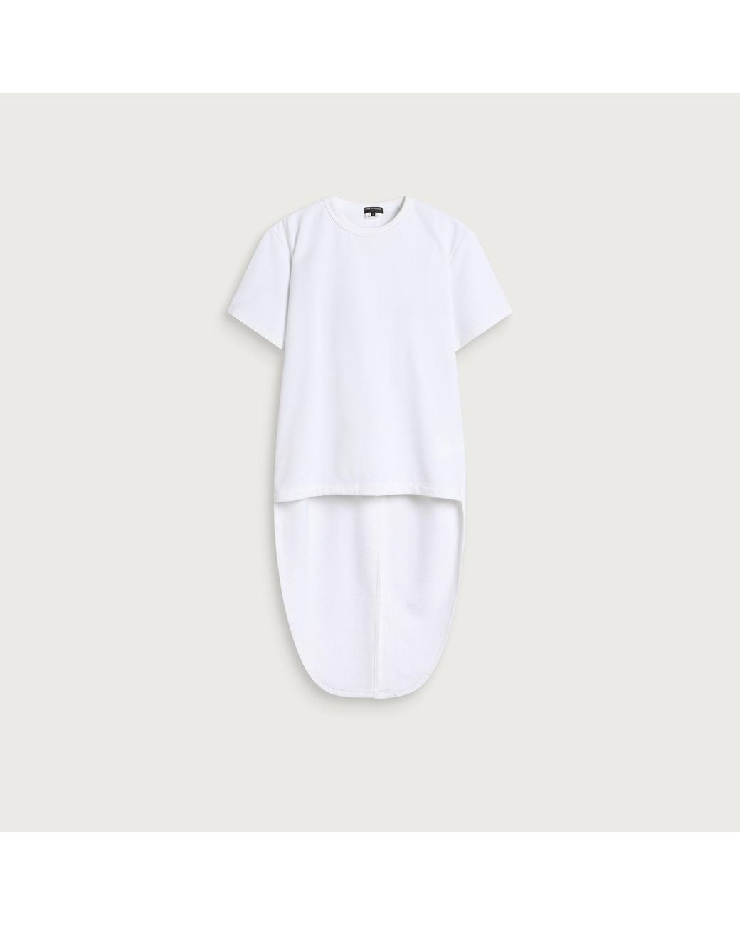 Comme des Garçons White Cotton Blend Drop Hem T-Shirt for men