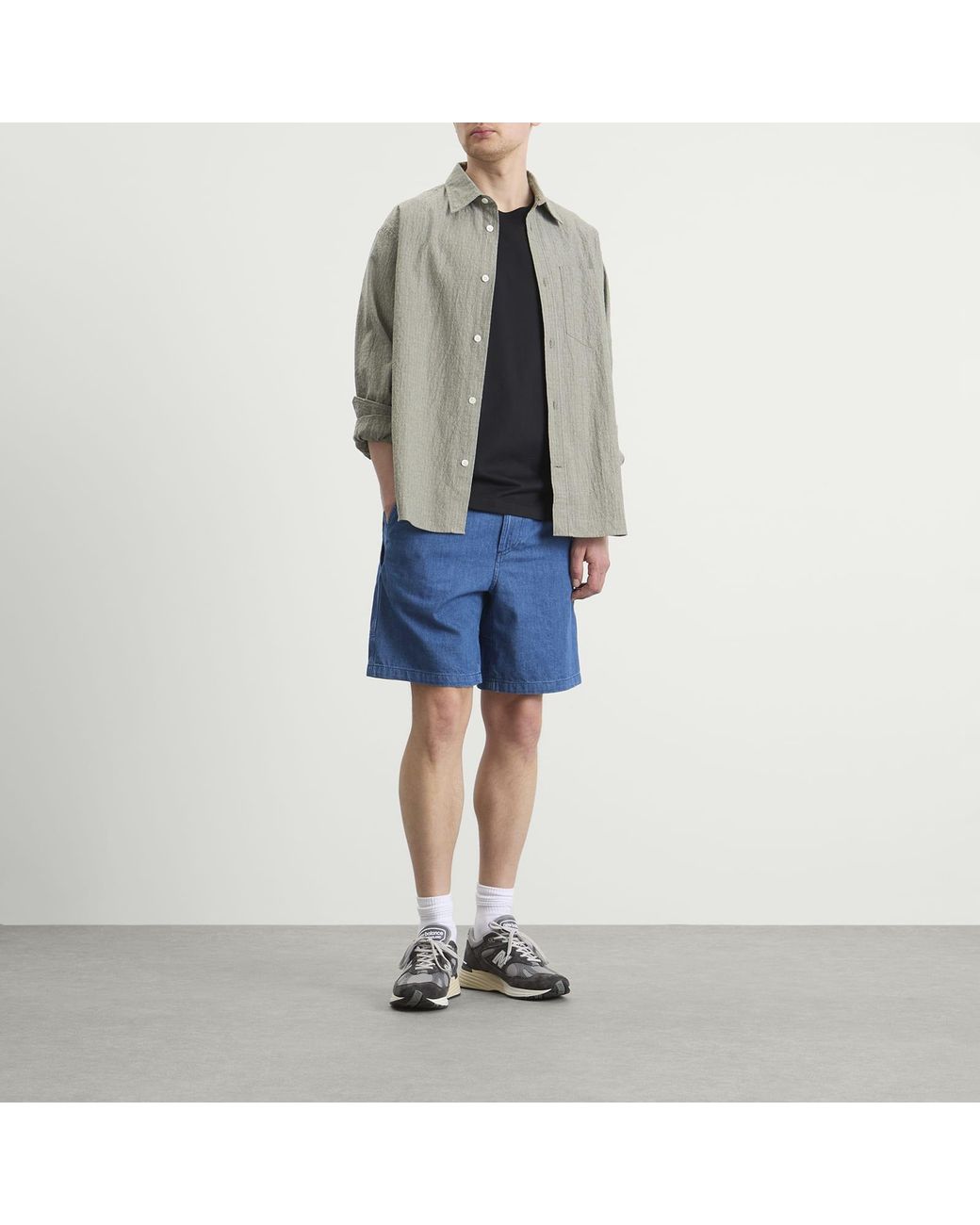 A.P.C. Blue Norris Denim Shorts for men