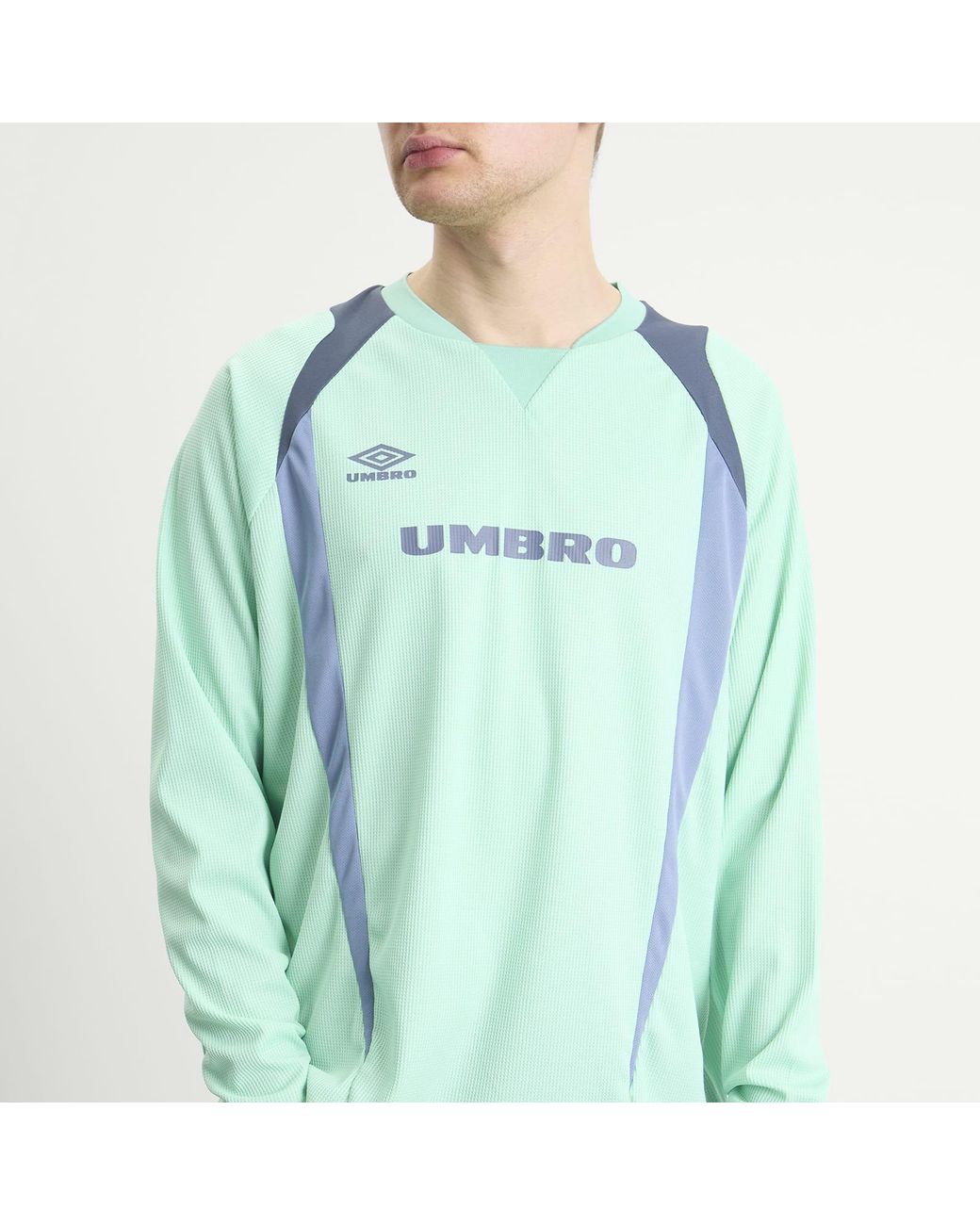 Umbro Green Panelled Long Sleeve Jersey for men