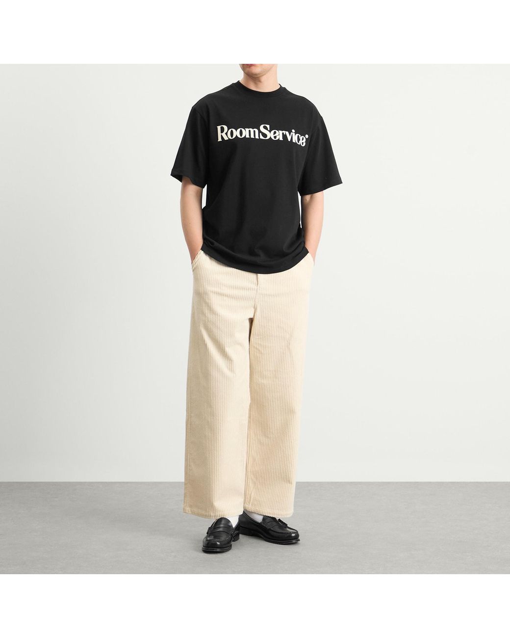 Late Checkout Black Room Service T-Shirt for men