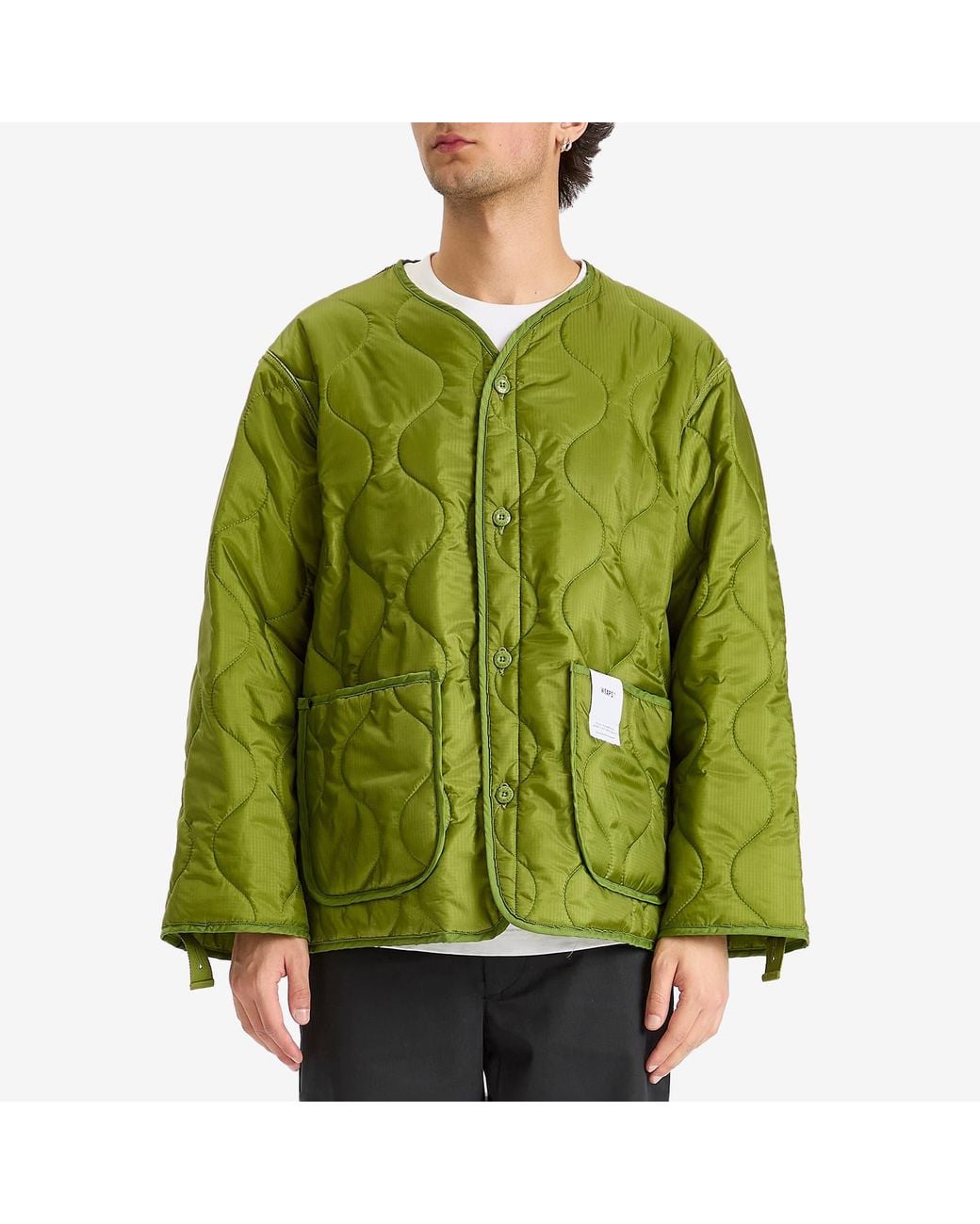 (w)taps Green Nylon Ripstop Liner Jacket for men