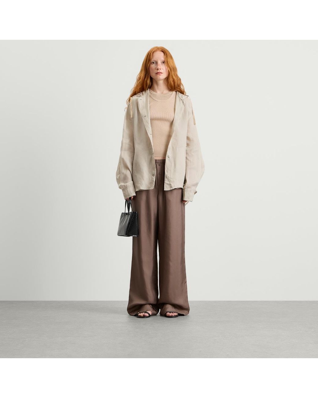 Rohe Brown Silk Relaxed Trousers