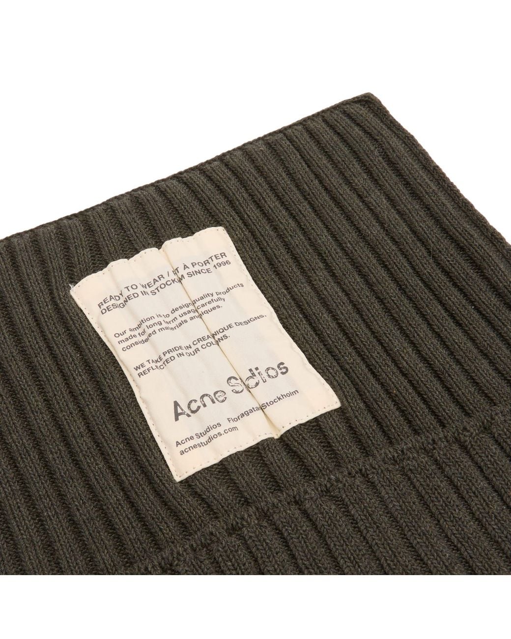 Acne Green Koton Cotton Beanie for men