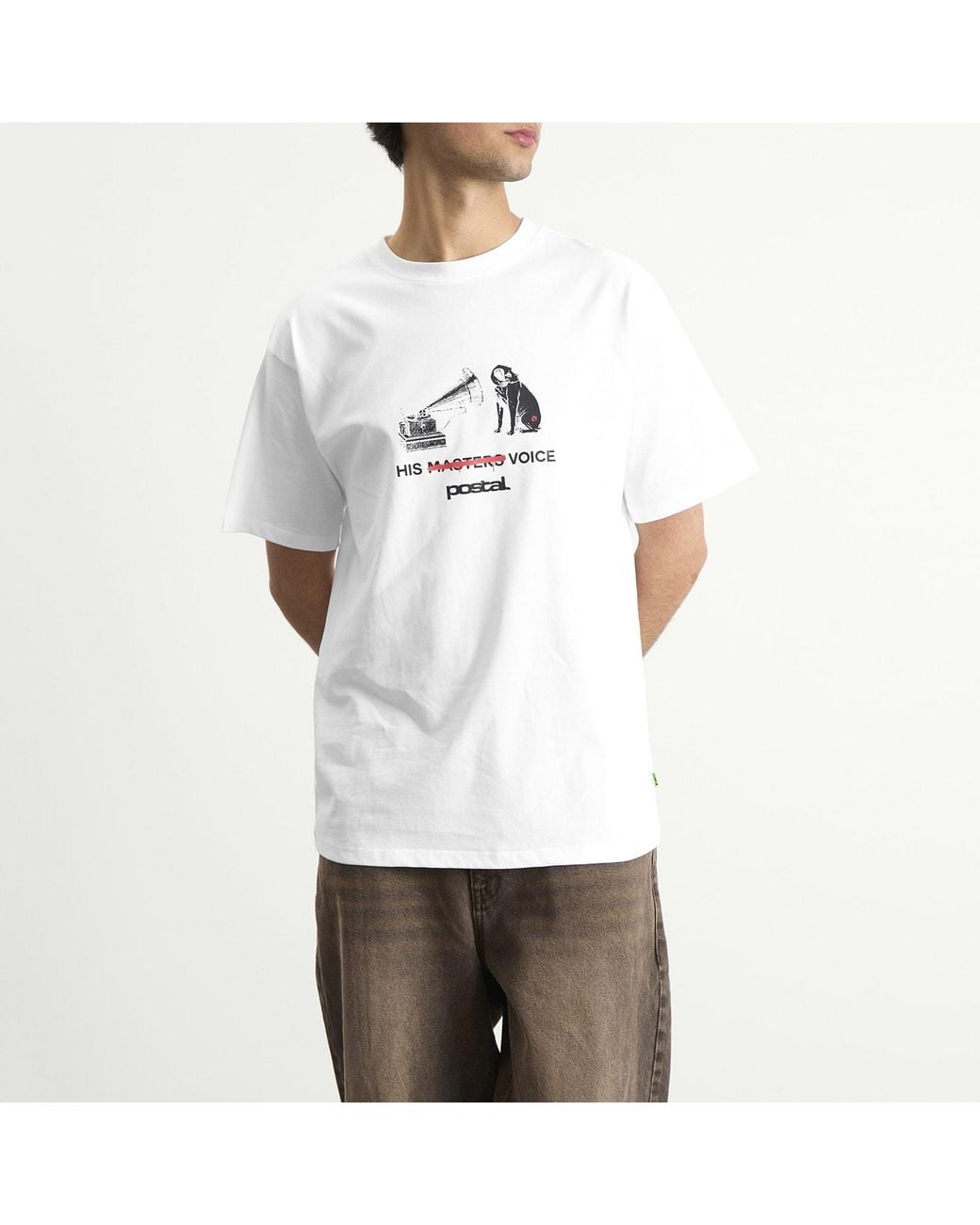 Postalco White His Masters Voice T-Shirt for men