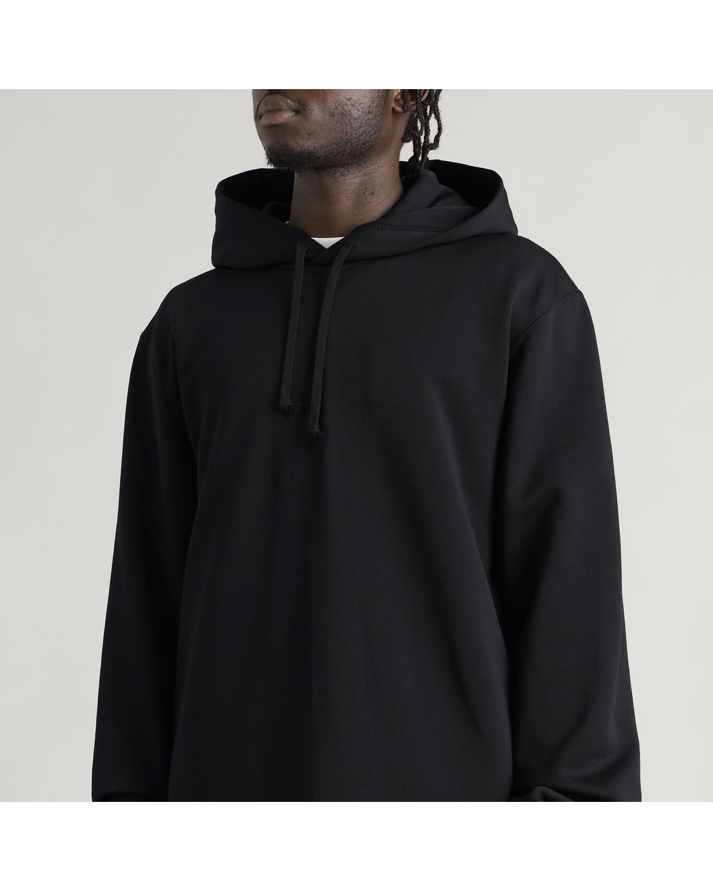 Comme des Garçons Black Cotton Blend Drop Hem Hoodie for men