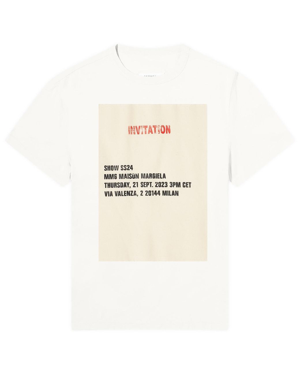 MM6 by Maison Margiela Show Invitation Logo T-Shirt in White for