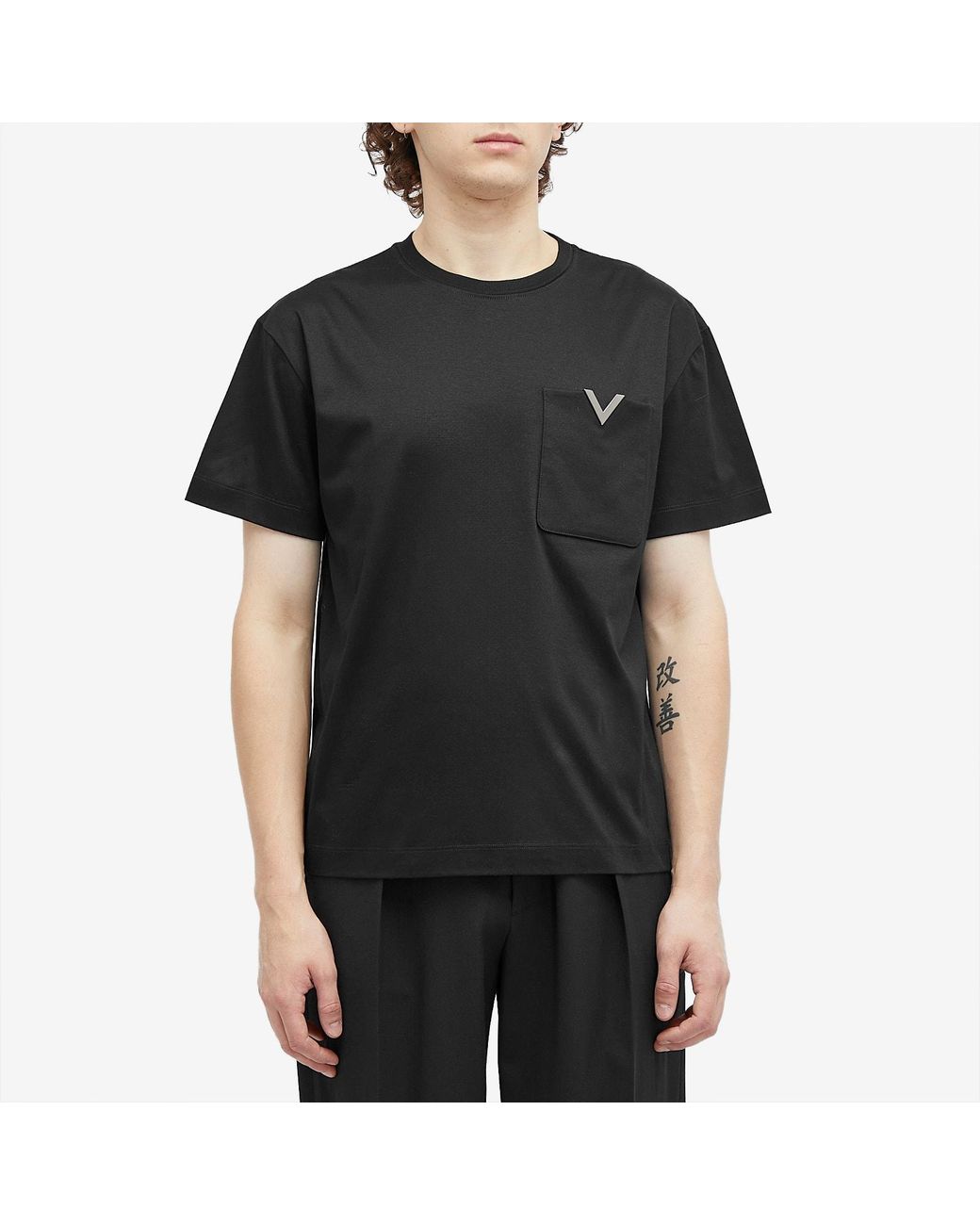 関税込【Valentino】V Pocket Logo Shirt Valentino V Pocket Logo Shirt in Black for Men | Lyst UK