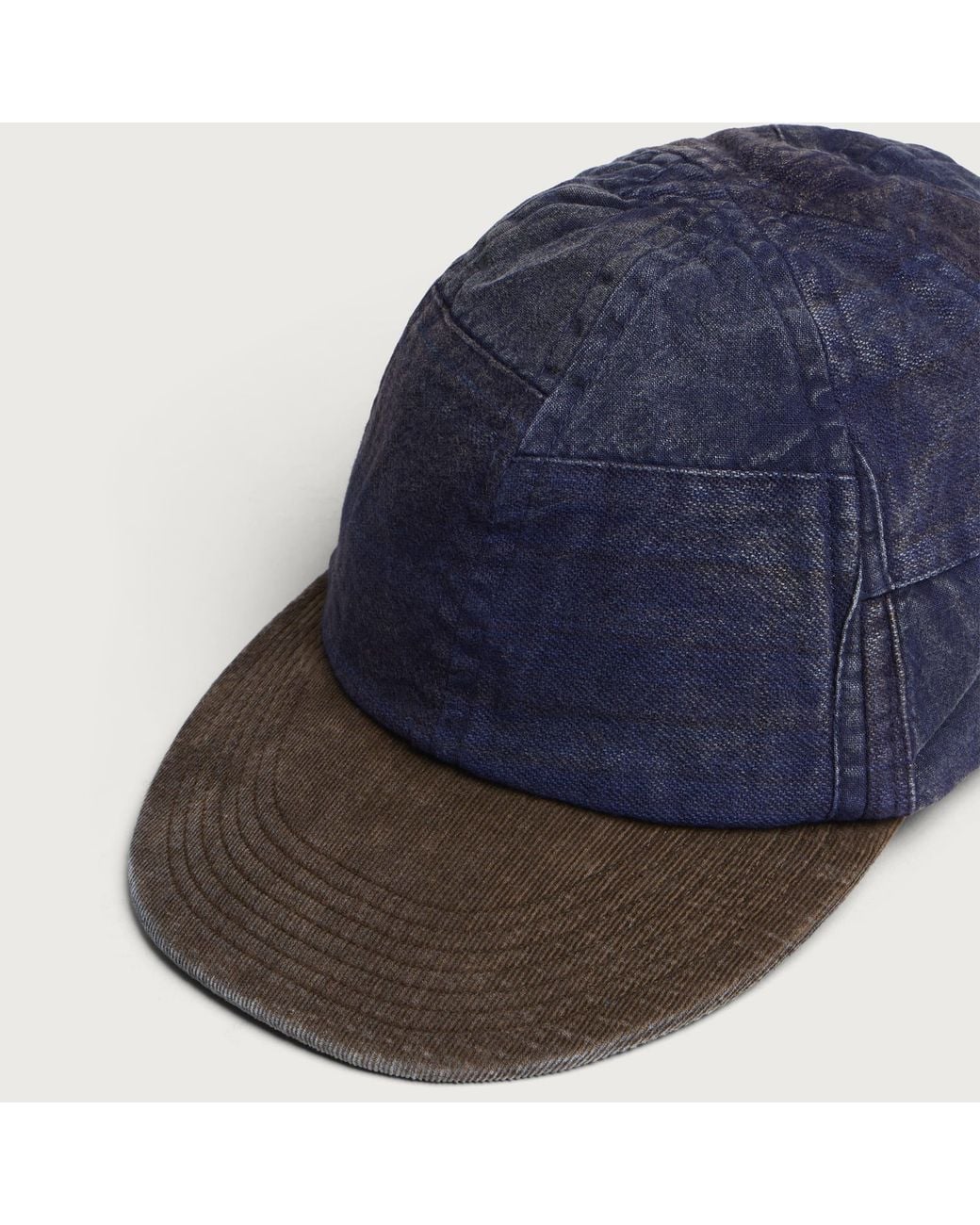 Cafe Mountain Blue Patchwork Madras Cap for men
