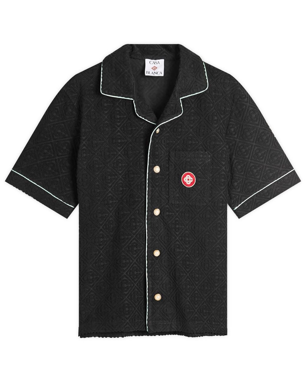 Casablanca Black Towelling Monogram Shirt for men
