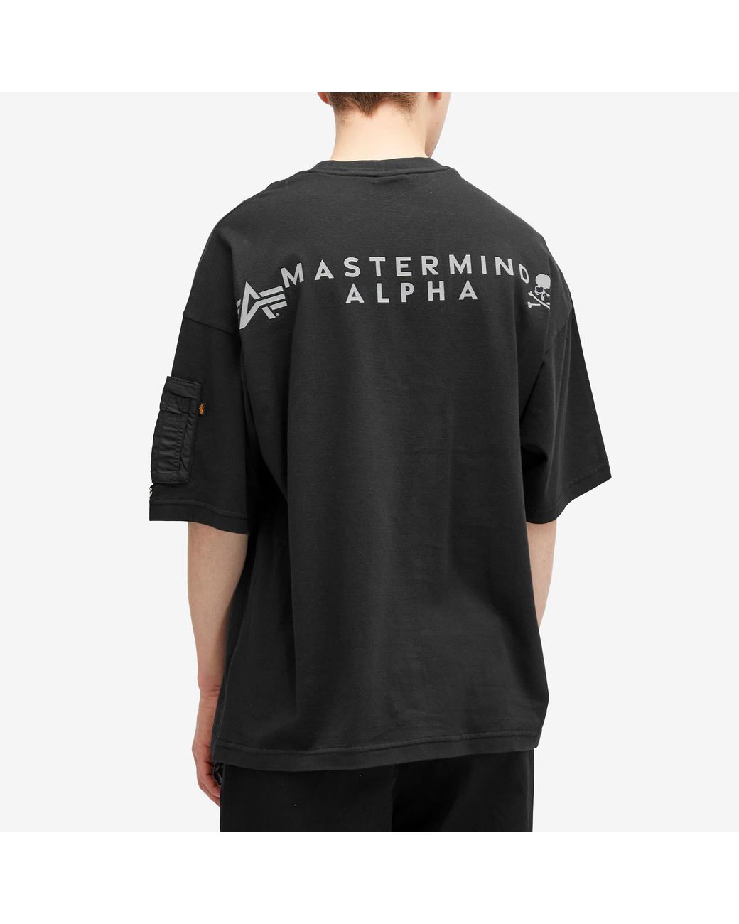 MASTERMIND x ALPHA ユーティリティーポケットTシャツ MASTERMIND WORLD X Alpha Industries Pocket T-Shirt in Black for
