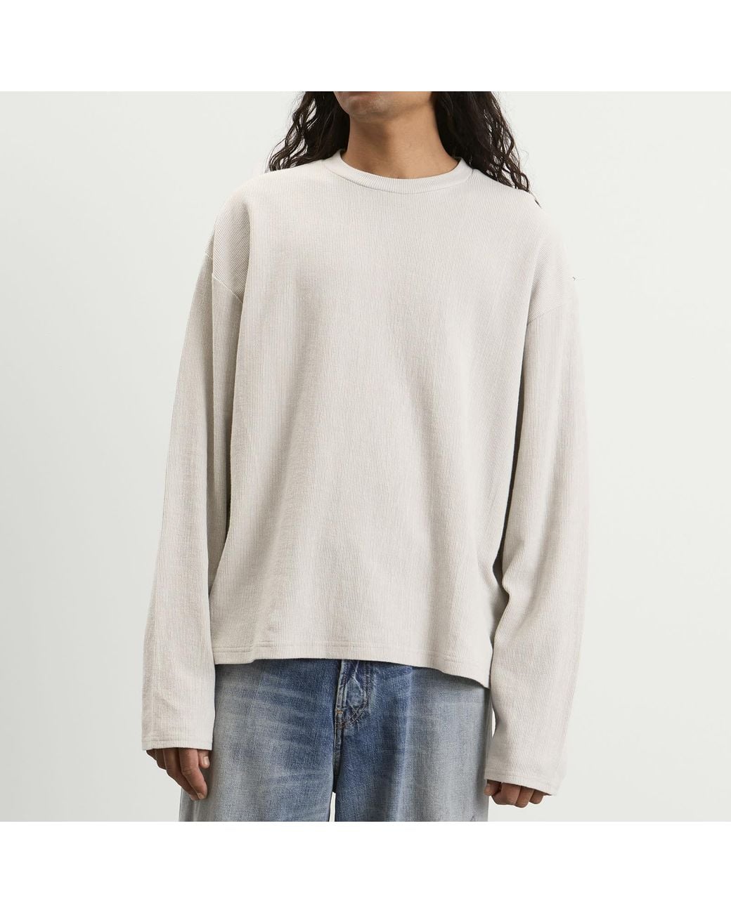 Won Hundred White Steven Long Sleeve Ribbed T-Shirt for men