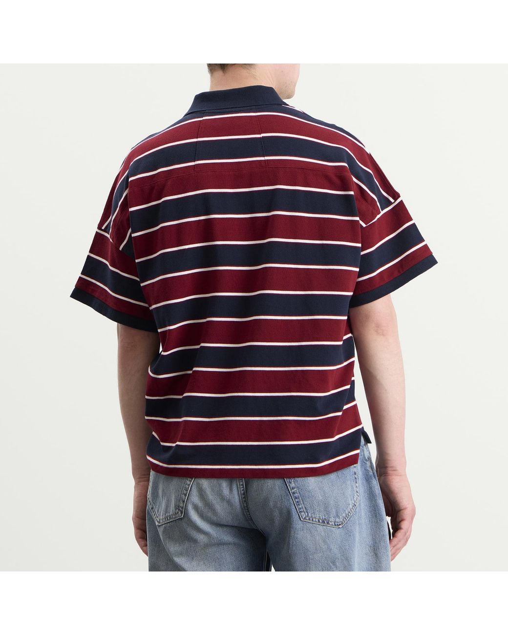 Rhude Red Fontaine Striped Polo Shirt for men