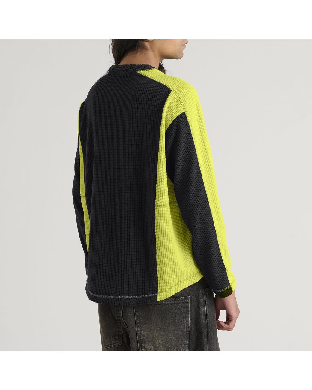POLAR SKATE Green Grid Fleece Jumper for men