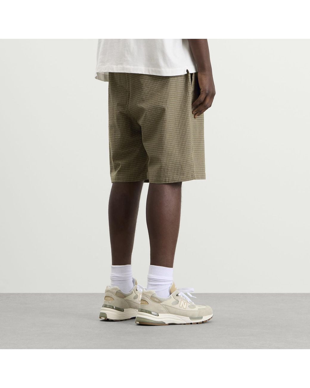 BOUND Green Gingham Shorts for men