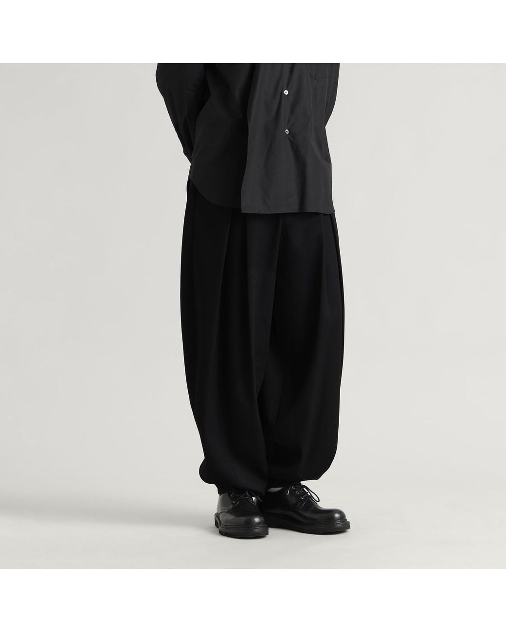 Comme des Garçons Black Wool Gabardine Pleated Pant for men