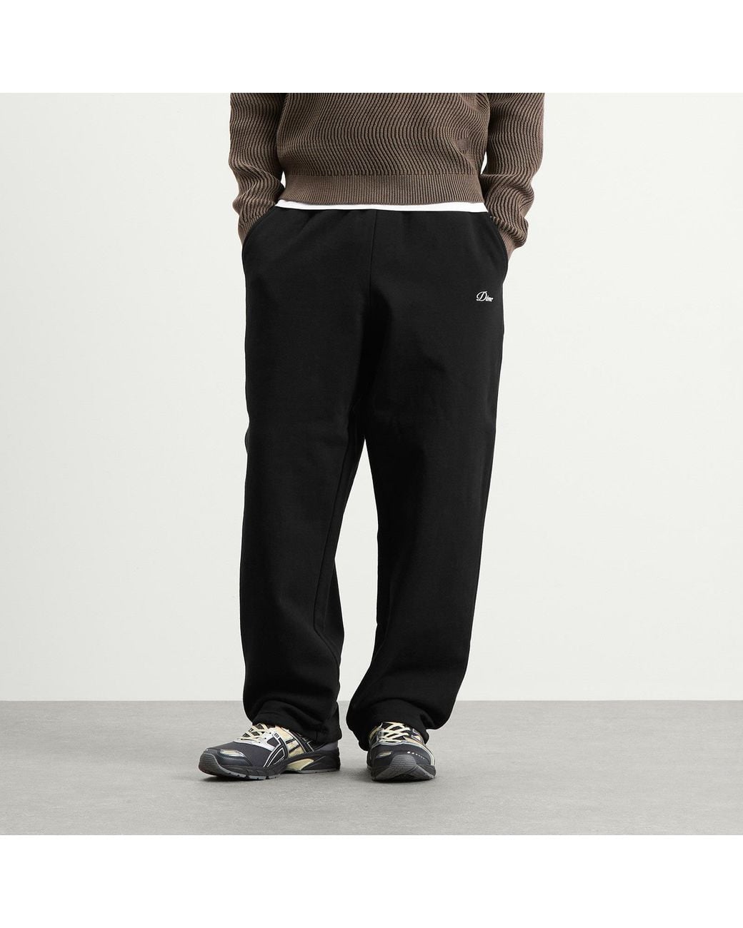 Dime Black Cursive Small Logo Sweatpants for men