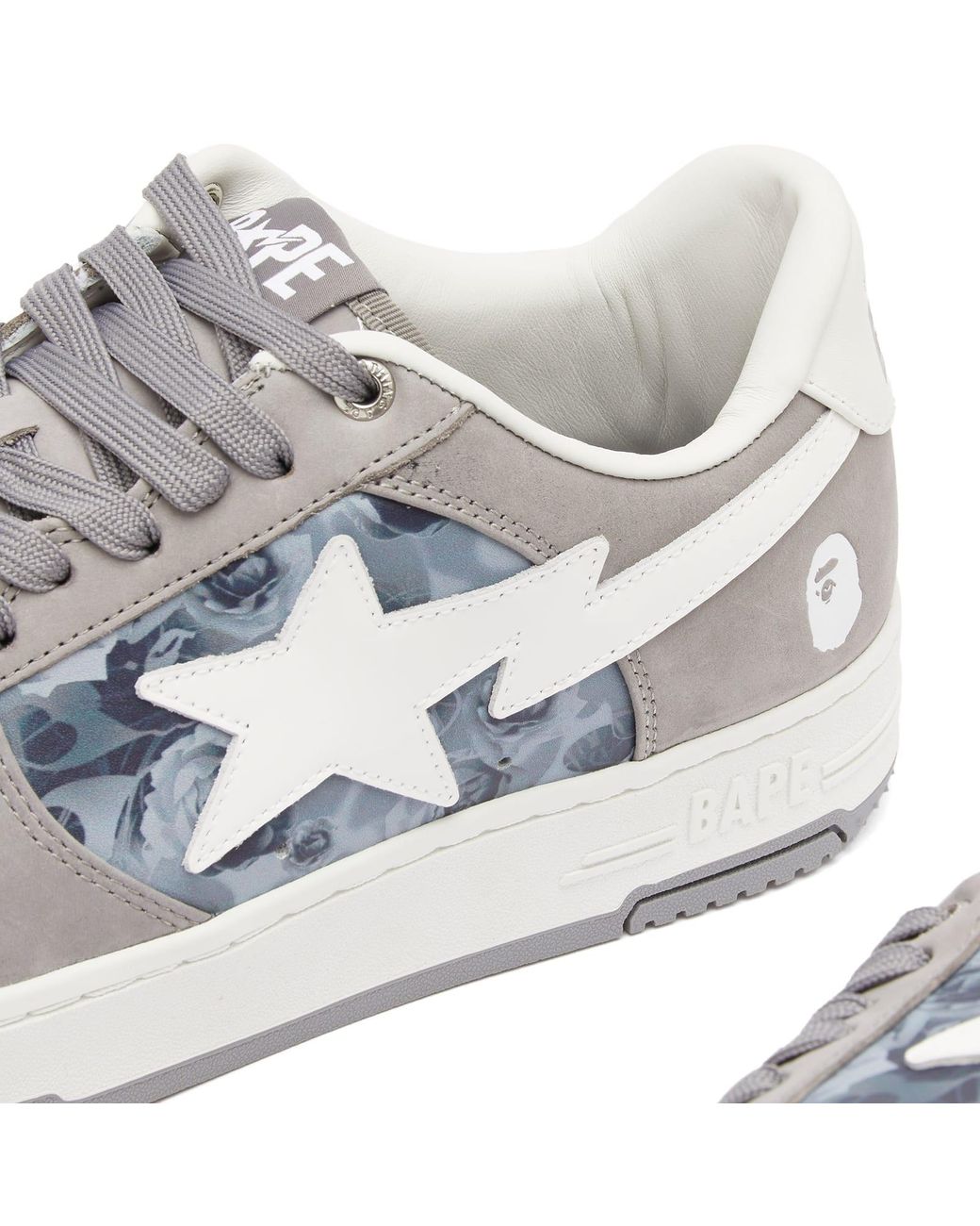 A Bathing Ape White Floral Patterned Bape Sta 2 Sneaker for men