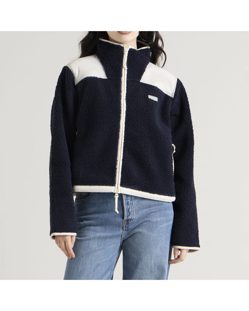 Skims Blue Teddy Boxy Zip Up Jacket
