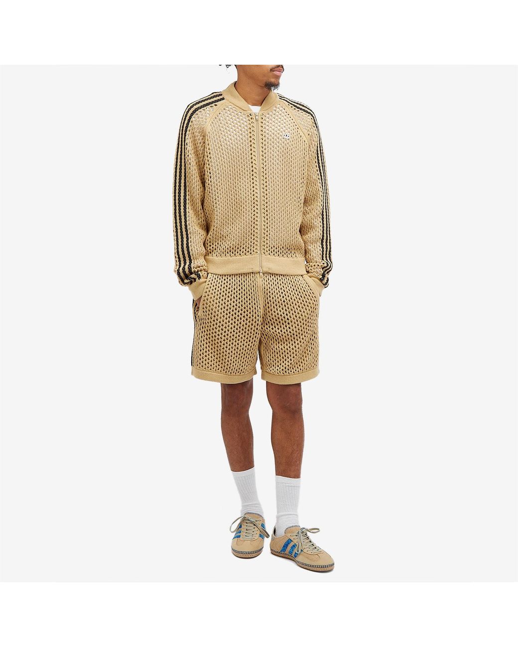adidas Clot Crochet By Ec Superstar Track Top in Natural adidas Clot Crochet By Ec Superstar Track Top in Natural