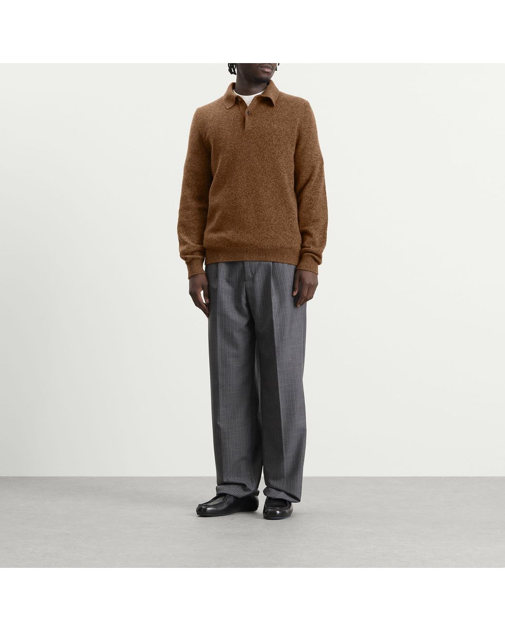 Jil Sander Brown Wool Cashmere Polo for men