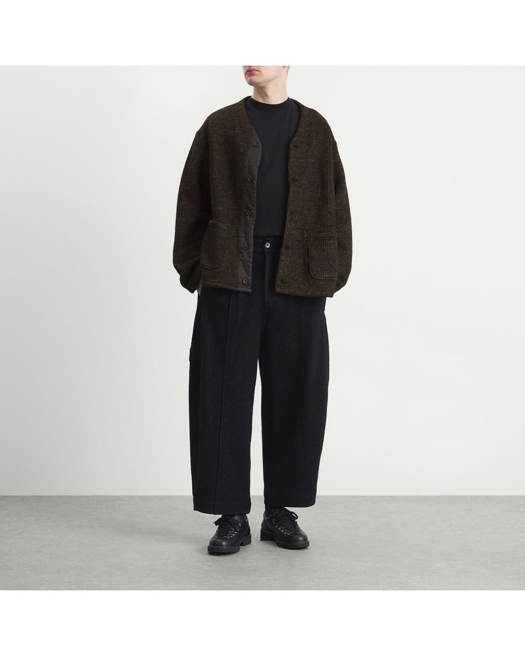 Engineered Garments Black Nep Knit Cardigan for men