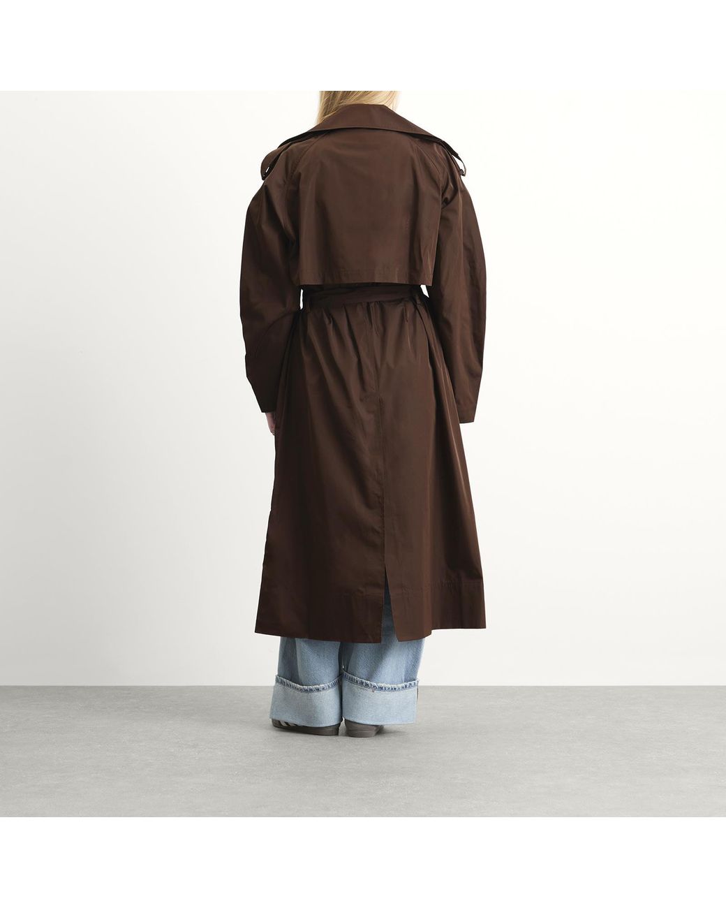 St. Agni Brown Paper Taffeta Relaxed Trench