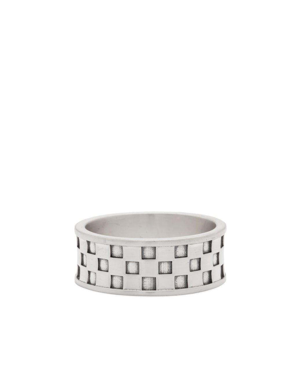 Serge Denimes White Checkered Ring for men