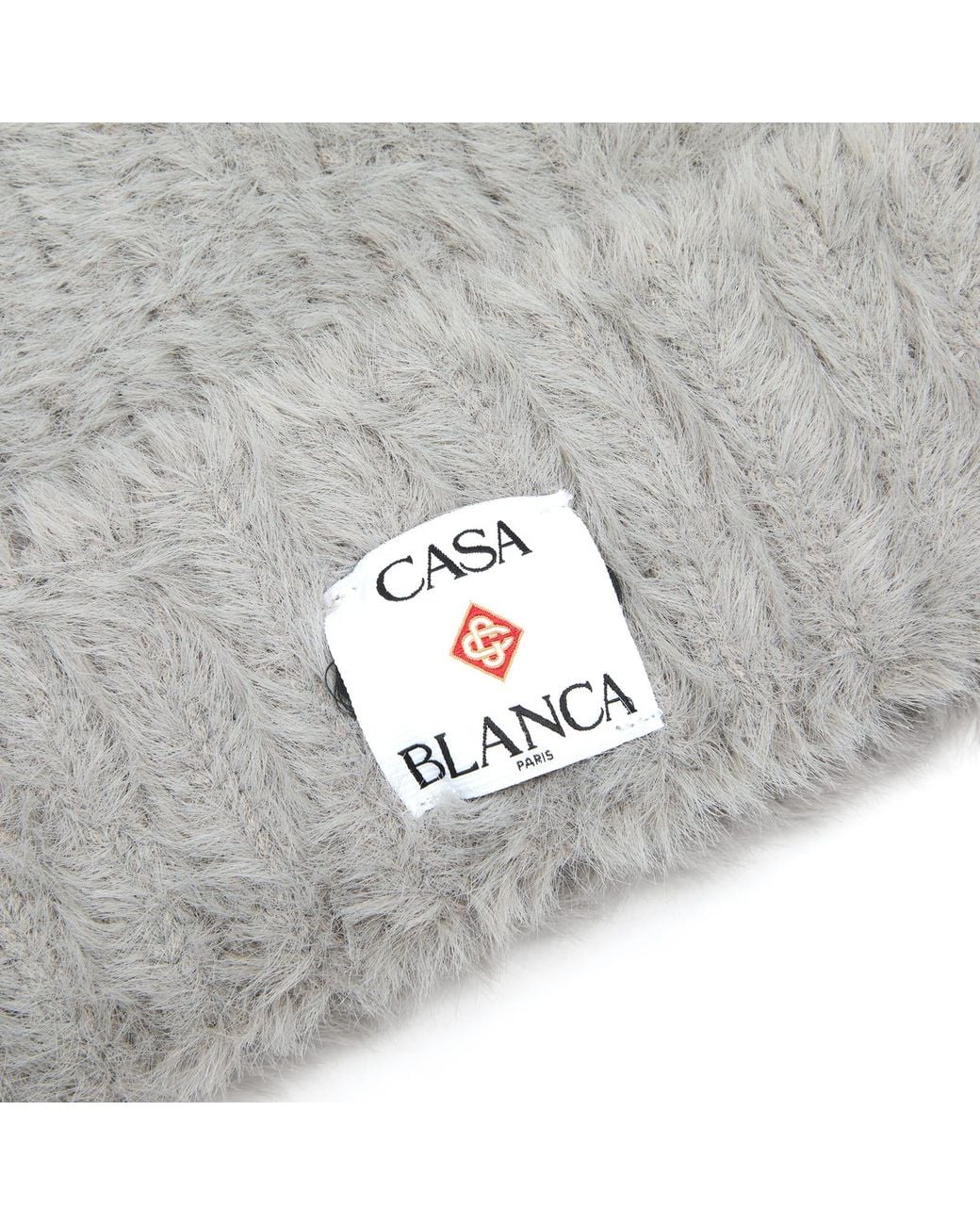 Casablanca Gray Fluffy Nylon Square Hat