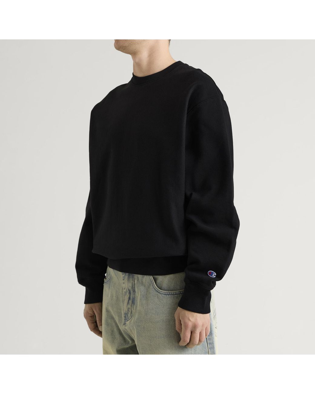 Champion Black Reverse Weave Relaxed Sweatshirt for men