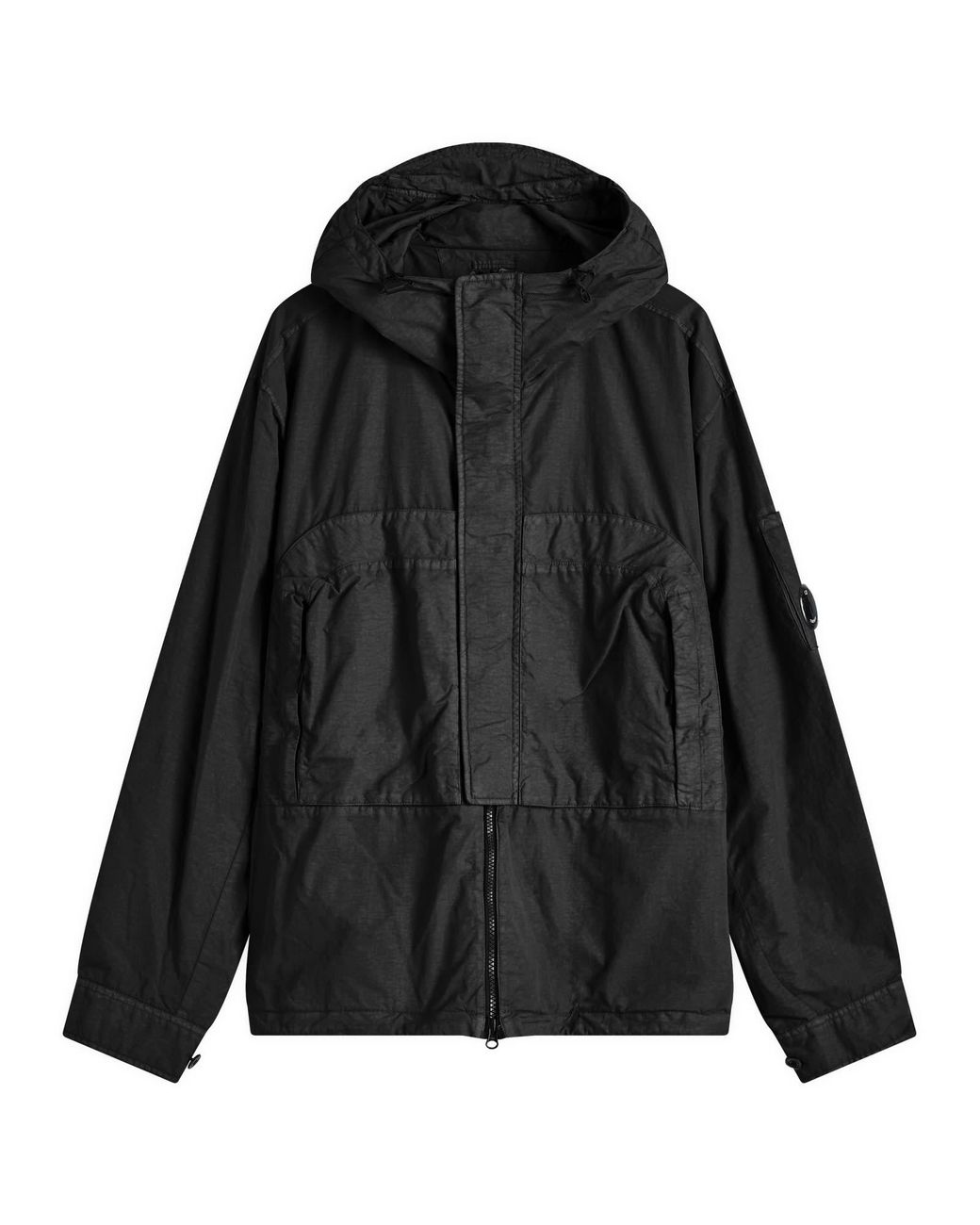 C.P. Company Flatt Nylon Hooded Overshirt in Black for Men | Lyst UK