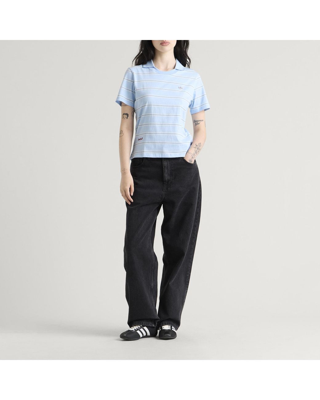 Adidas Blue Stripe Polo