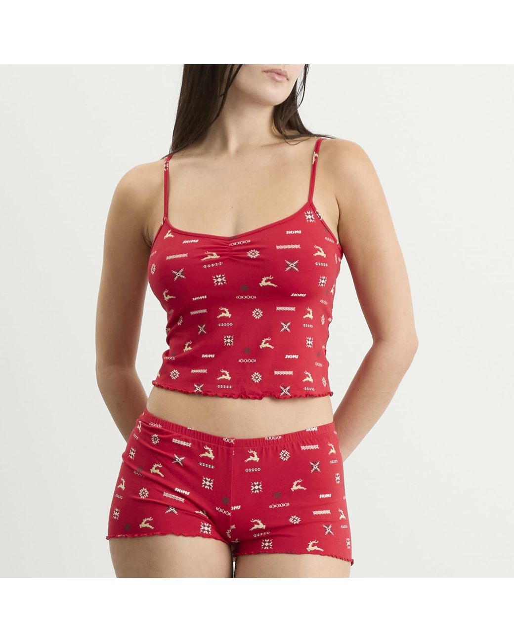 Skims Red Sleep Cami Set