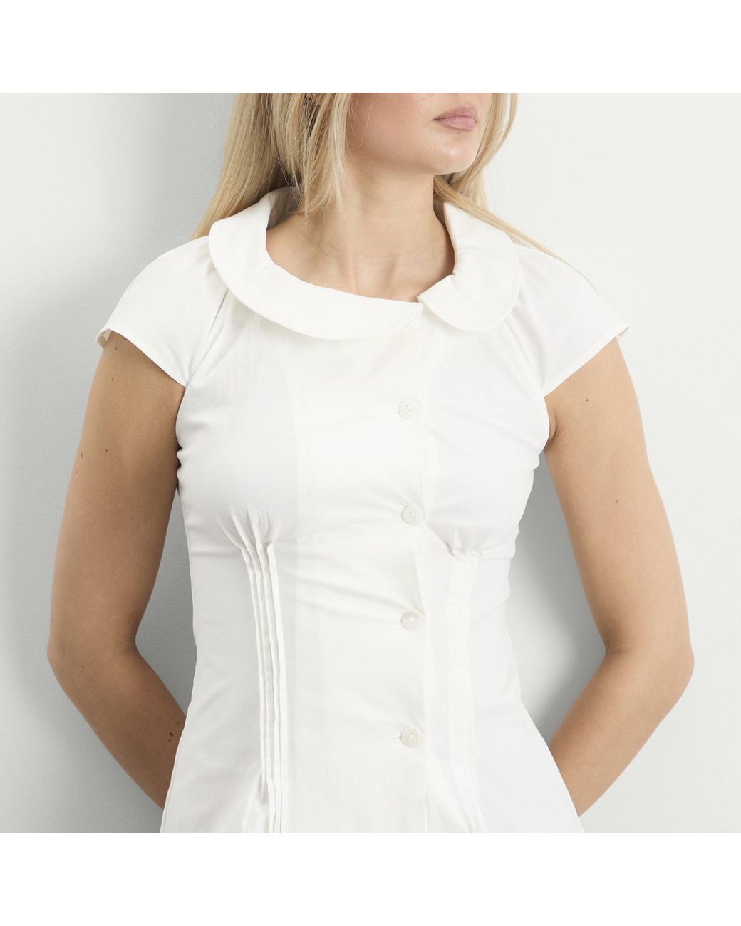 Peachy Den White Missy Asymmetric Blouse