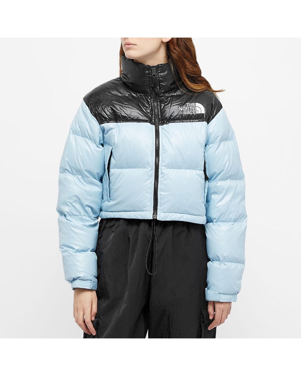 The North Face Synthetic Nuptse Short Jacket in Blue | Lyst UK