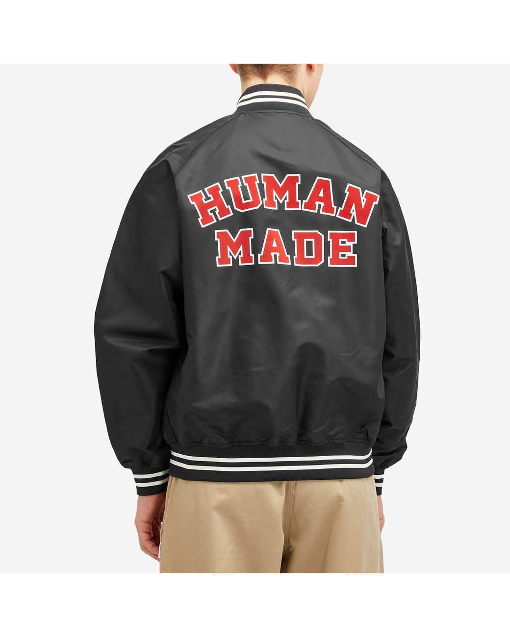 Human Made Glossy Nylon Stadium Jacket in Black for Men | Lyst Human Made Glossy Nylon Stadium Jacket in Black for Men | Lyst