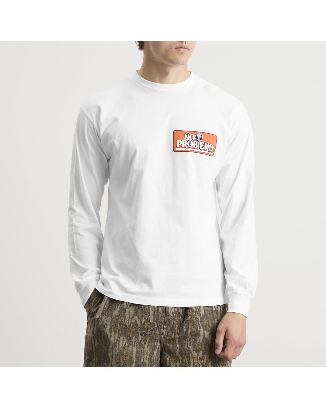 No Problemo White Stickers Long Sleeve T-Shirt for men