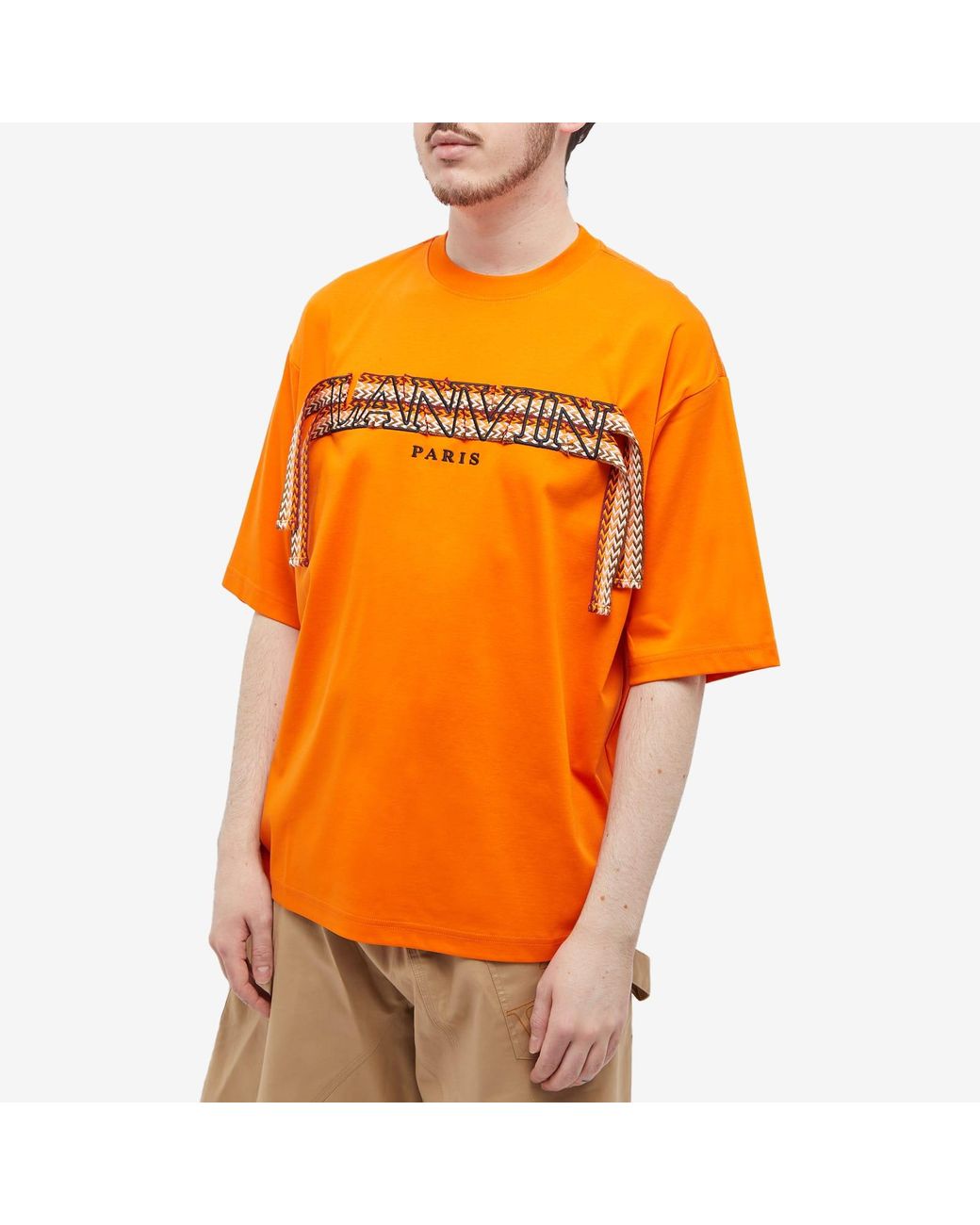 Lanvin Curb Lace T-shirt in Orange for Men | Lyst Lanvin Curb Lace T-shirt in Orange for Men | Lyst