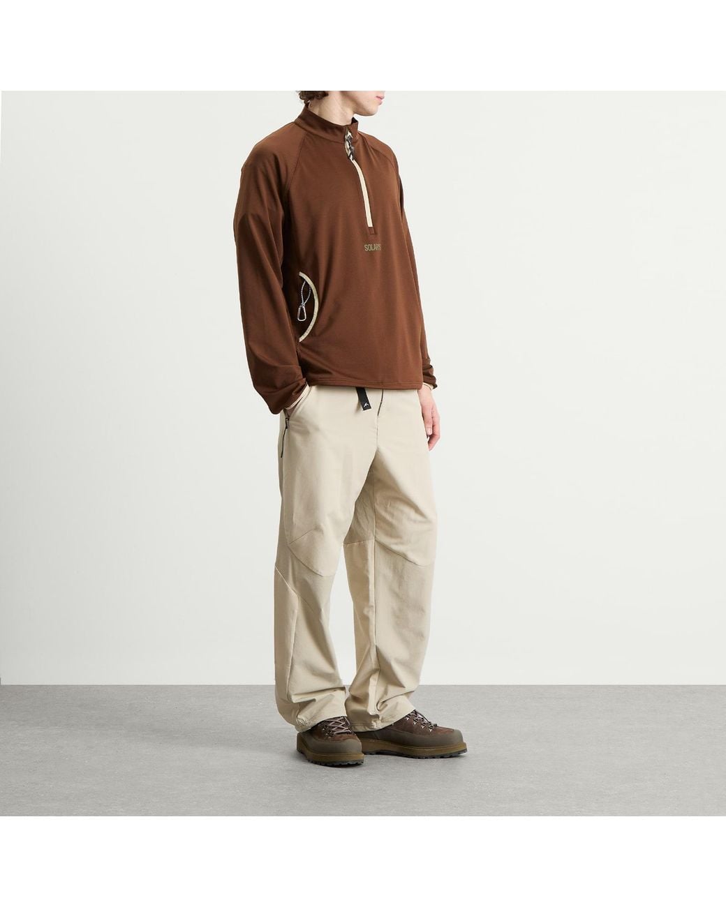 KA_YO_Prototype Brown Half Zip Base Layer for men