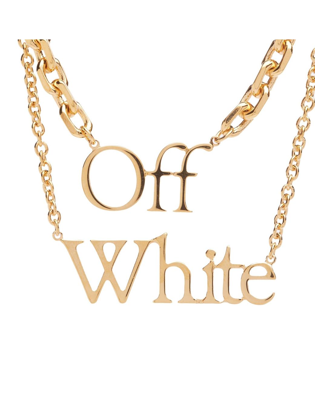 Off-White c/o Virgil Abloh logo Pavè Necklace in Metallic